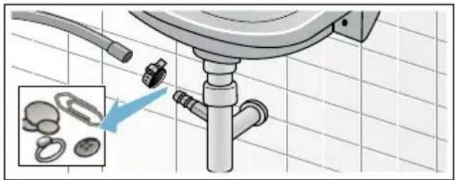 SIEMENS WD15G490 - Ablaufschlauch am Siphon verstopft - 1