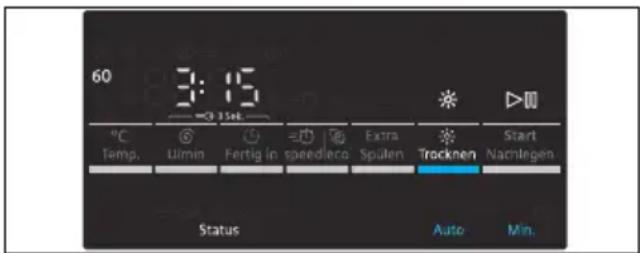 SIEMENS WD15G490 - Voreinstellungen eines Trocknungs- programms ändern: - 1