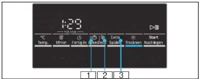 SIEMENS WD15G490 - Auswahl von Zusatzfunktionen - 1