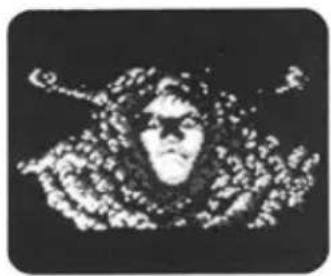 Black-and-white pixelated image of a stylized human face (no text or symbols)