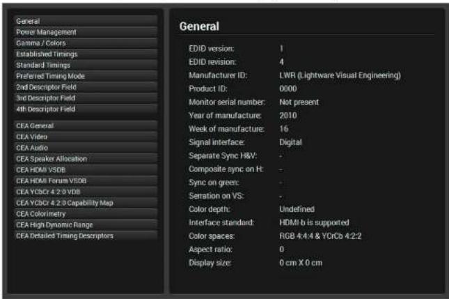 Lightware DVIDL-OPT-TX200 - EDID Summary Window - 1