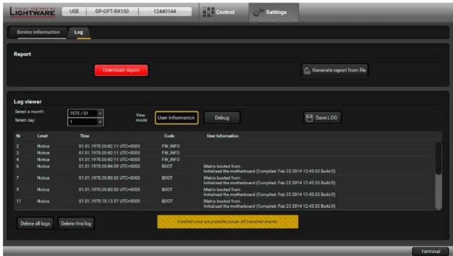 Lightware DP-OPT-RX150 - Generating a Custom Report File - 1