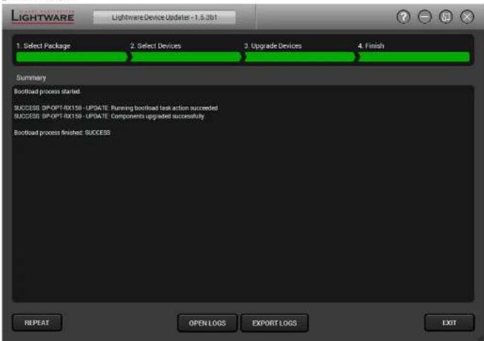 Lightware DP-OPT-RX150 - Step 4. Finish. - 2