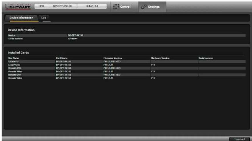 Lightware DP-OPT-RX150 - Device information - 1