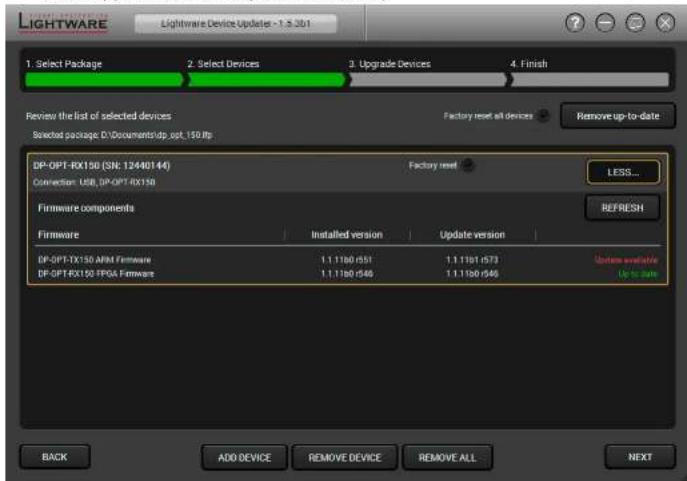 Lightware DP-OPT-RX150 - Firmware Components - 1