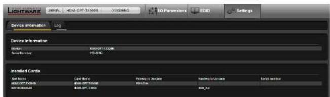 Lightware HDMI-OPT-RX200R - Device Information - 1