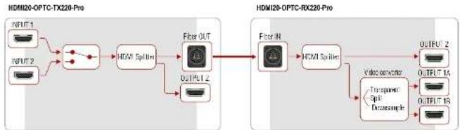 Lightware HDMI20-OPTC-TX220-FOX - Video and Audio Interface - 1