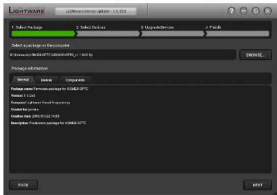 Lightware HDMI20-OPTC-TX220-FOX - Step 1. Select the package. - 1