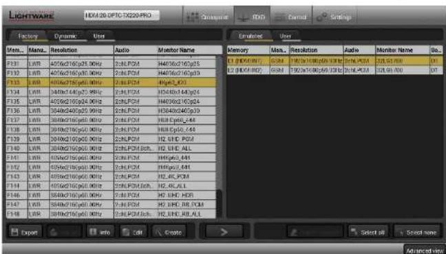 Lightware HDMI20-OPTC-TX220-FOX - EDID Menu - 1