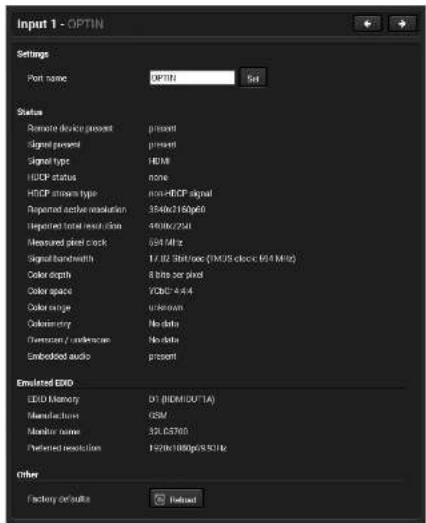 Lightware HDMI20-OPTC-TX220-FOX - Available settings (related to the receiver): - 4
