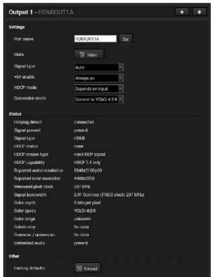 Lightware HDMI20-OPTC-TX220-FOX - Available Settings: - 1