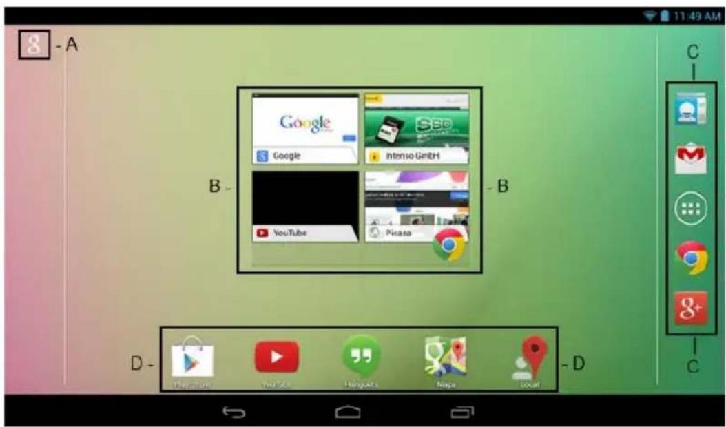 INTENSO TAB 814S - Предустановленные приложения на пусковом экране - 1