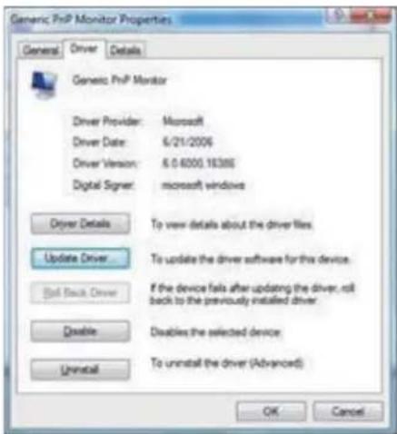 Generic PrNP Monitor Properties General Driver Details Generic PrNP Monitor Driver Provider: Microsoft Driver Date: 6/21/2006 Driver Version: 6.0-6000.18386 Digital Signer: microsoft windows Driver Details To view details about the driver files. Update Driver To update the driver software for this device. Mail Back Driver If the device fails after updating the driver, roll back to the previously installed driver. Disable Disables the selected device Uninstall To uninstall the driver (Advanced) OK Cancel