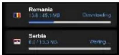 Romania 13.8:46.1 MB Downloading Serbia 0.0/13.3 MB Testing...