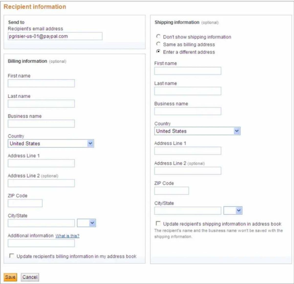 PayPal Invoicing (2010) - Saving Recipient Information to the Address Book - 1
