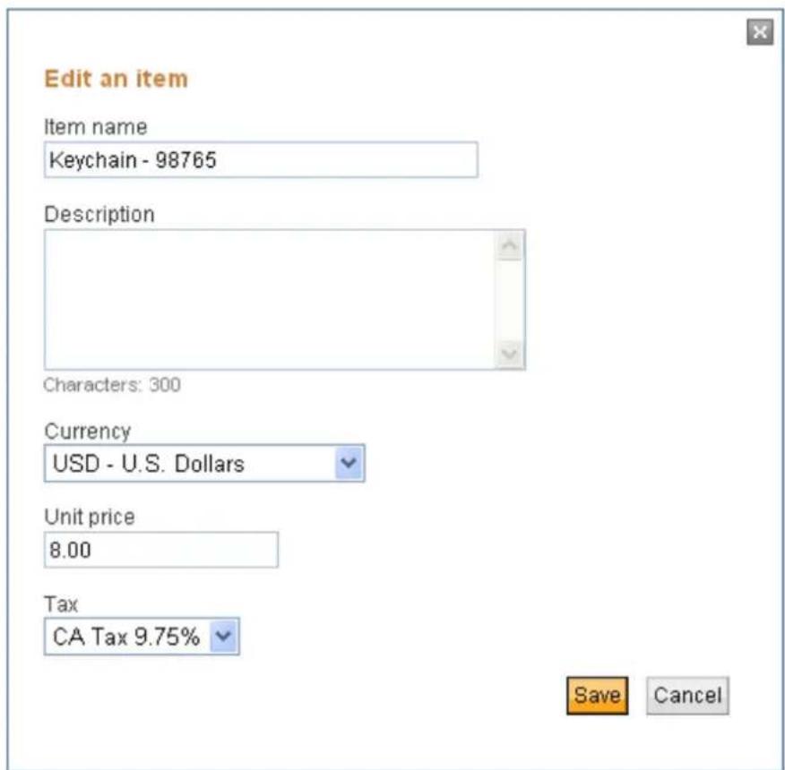 PayPal Invoicing (2010) - Editing a Saved Item - 1