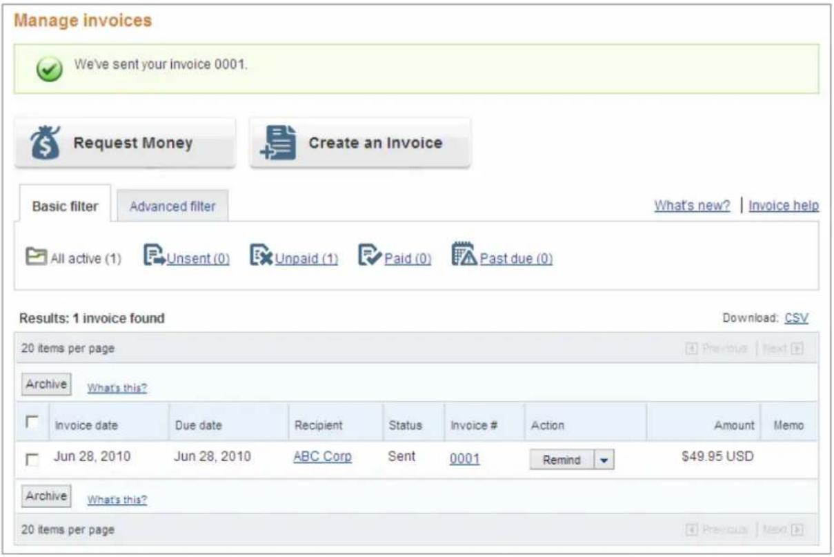 PayPal Invoicing (2010) - Sending an Invoice - 1