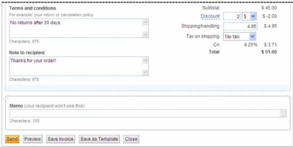PayPal Invoicing (2010) - Finalizing an Invoice - 1