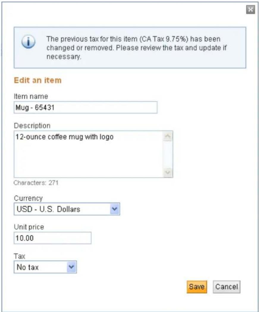 PayPal Invoicing (2010) - Editing Tax Information - 1