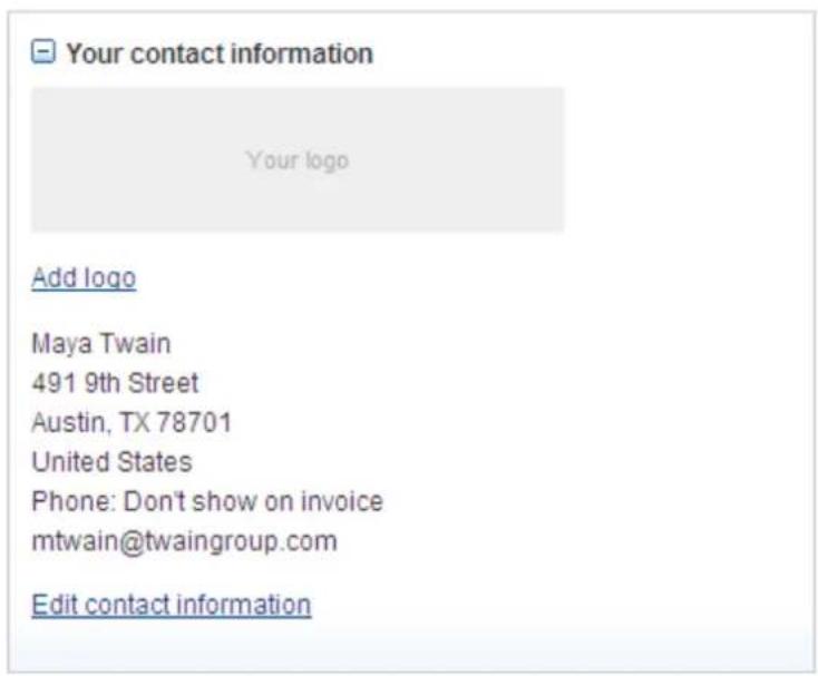 PayPal Invoicing (2010) - Edit Your contact information. - 1