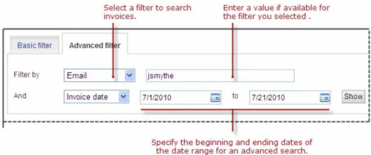 PayPal Invoicing (2010) - Searching Invoices with an Advanced Filter - 1