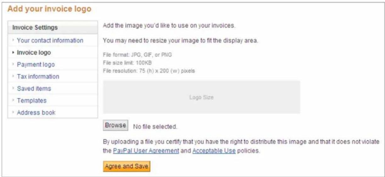 PayPal Invoicing (2010) - Adding a Logo in Invoice Settings - 1