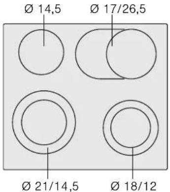 Ø 14,5 Ø 17/26,5 Ø 21/14,5 Ø 18/12