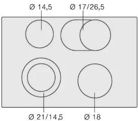Ø 14,5 Ø 17/26,5 Ø 21/14,5 Ø 18