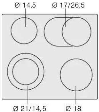 Ø 14,5 Ø 17/26,5 Ø 21/14,5 Ø 18
