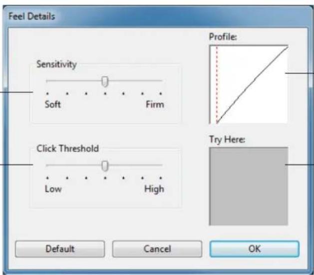 WACOM CintiQ DTU-1631 - ADVANCED TIP AND ERASER PRESSURE SETTINGS - 1