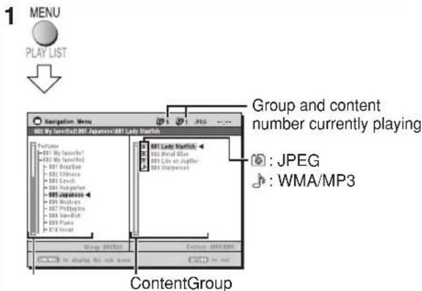 PANASONIC SC-PT450 - Playing from the selected item (Navigation Menu) - 1