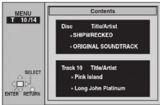 PANASONIC SC-MT1P - Press [▶] while a track is highlighted to display the contents screen. - 1
