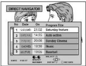 PANASONIC SC-MT1P - Selecting a program to play —DIRECT NAVIGATOR - 1