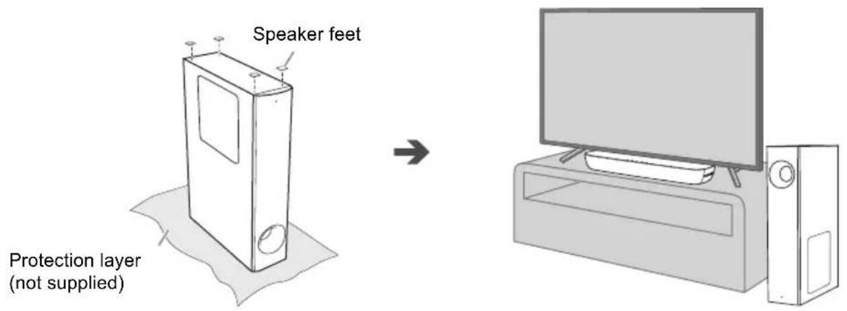 PANASONIC SC-HTB258 - Placement of the active subwoofer - 1