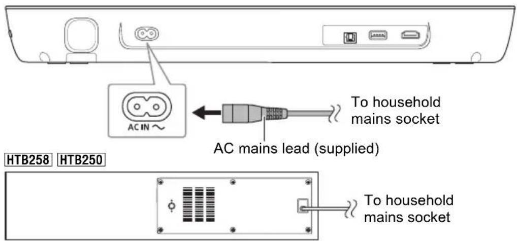 PANASONIC SC-HTB258 - Connecting the AC mains lead - 1