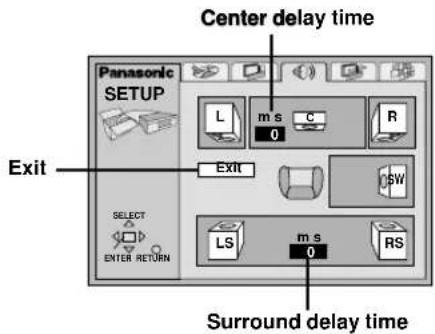 PANASONIC SC-DV290 - Changing the delay time (Speaker Setting) - 1