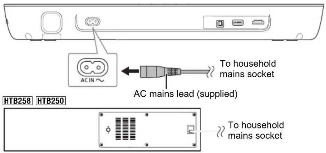 PANASONIC SC-HTB208 - Connecting the AC mains lead - 1