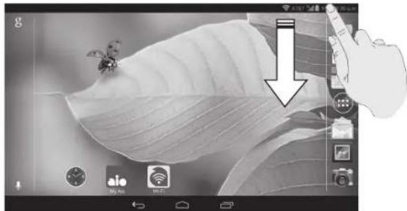 ZTE Velox - Abrir/cerrar el panel de notificaciones - 1