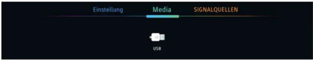 Einstellung Media SIGNALQUELLEN USB