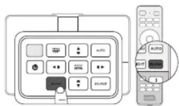 Diagram showing a remote control interface with labeled buttons and a magnified view of the right-side remote.