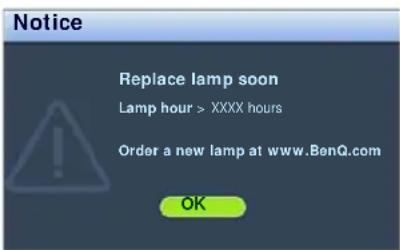 BENQ SU922+ - Timing of replacing the lamp - 1