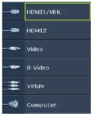 HDMI1/MHL HDMI2 Video 8-Video YPbPr Computer