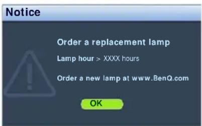 BENQ SU922+ - Timing of replacing the lamp - 2
