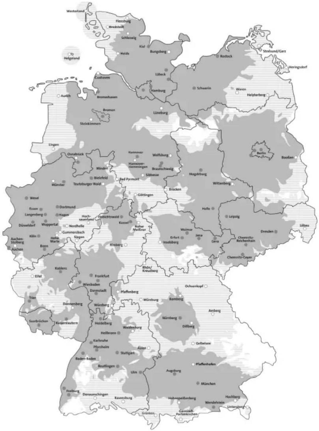 Westerland Fleissburg Brockstadt Schleswig Kiel Heide Bungaberg Lübeck Rostock Stralsund/Garz Heringsdorf Cuxhaven Hamburg Schwarin Aurich Bremerhaven Lineburg Helytterberg Stoekommen Bromen Lingen Oxnabruck Minden Hannover Wolfsburg Hannover-Hemminger Sübbese Brauschweig Magdeburg Berlin Boollen Münster Teutoburger Wald Bad Pyrmont Göttingen Brocken Wittenberg Halle Leipzig Dresden Löbau Wesel Dortmund Essen Langenberg Hagen Düsseldorf Wappertal Nordhelle Aachen-Stolberg Aachen Kohlenz Eilal Frankfurt Wiesbaden Darmstadt Pfaffenberg Würzburg Ramberg Kassel Hoher Meißner Erfurt Inselsberg Jama Gerra Chemnitz-Reichenhausen Chemnitz-Geyer Ochsenkopf Anberg Hellsburg Caliberg Pfaffenhafen Ausburg München Hohenpeillenberg Wierdelstein Hochberg Gasmisch Partenkirchen Zürden