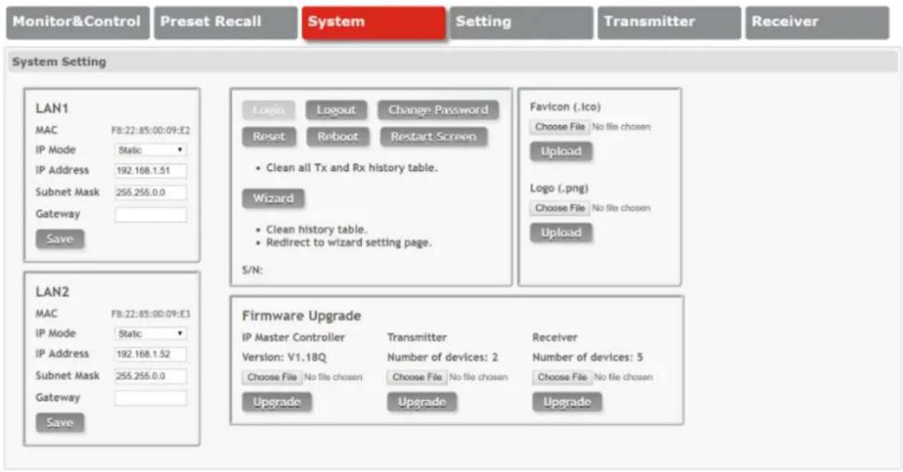 Lindy Video Over IP Controller 38263 - System Tab - 1