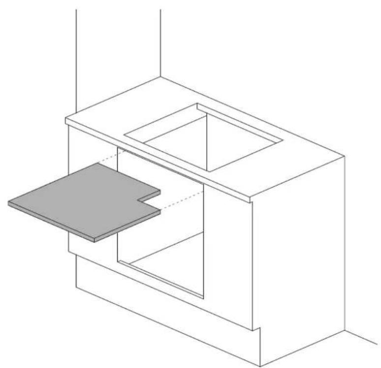 LA GERMANIA P905LLAGX - INSTALLING THE HOB ABOVE A CUPBOARD OR DRAWERS - 3