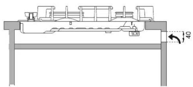 LA GERMANIA P905LLAGX - INSTALLING THE HOB ABOVE A CUPBOARD OR DRAWERS - 1