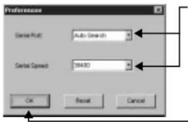 KODAK DC210 Plus - To change serial port or speed setting: - 1