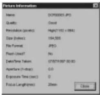 KODAK DC210 Plus - To display picture information: - 1