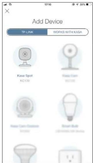 Add Device TP-LINK WORKS WITH KASA Kasa Spot KC100 Smart Cam KC100 Smart Cam Headset Tiketra Brush Bulb 39%